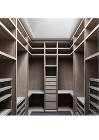П-образная гардеробная комната в классическом стиле Камышин