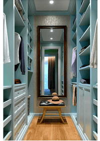 Параллельная гардеробная комната с большим зеркалом Камышин